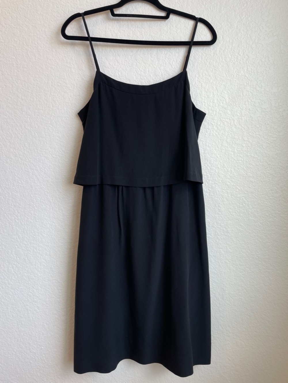 Madewell Silk Black Layered Midi Slip Dress • 10